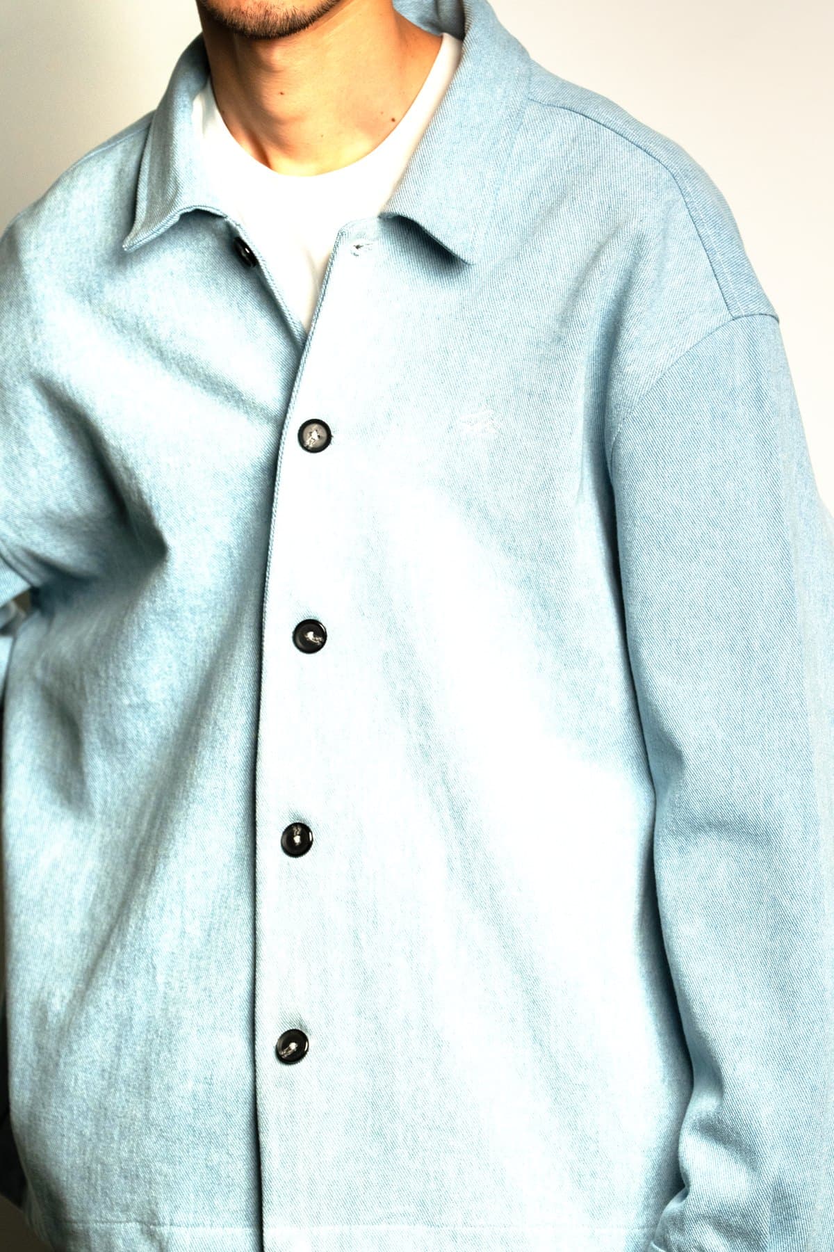 Chambray Coach Jacket — Sleeve detail