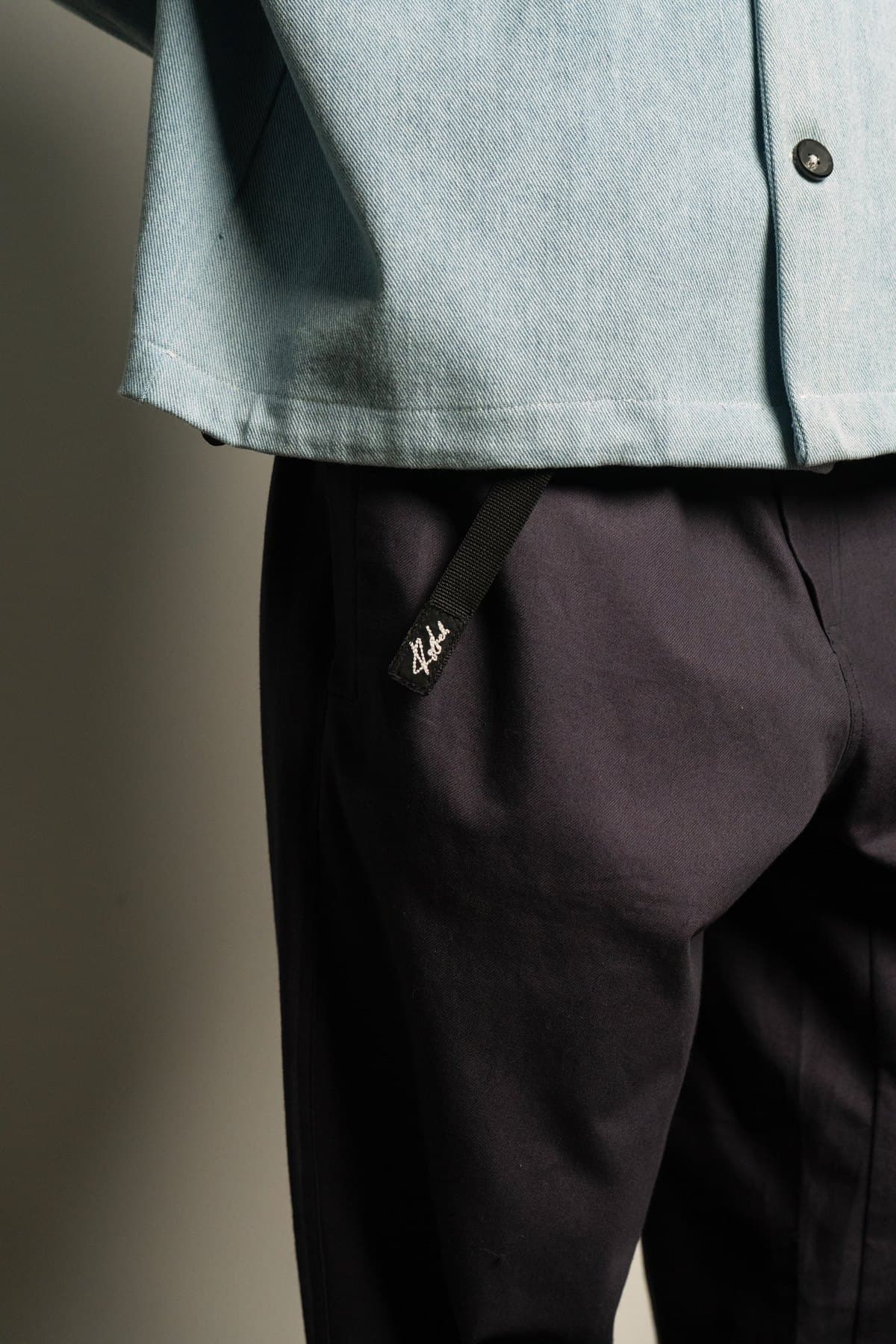 Chambray Coach Jacket — Hem detail