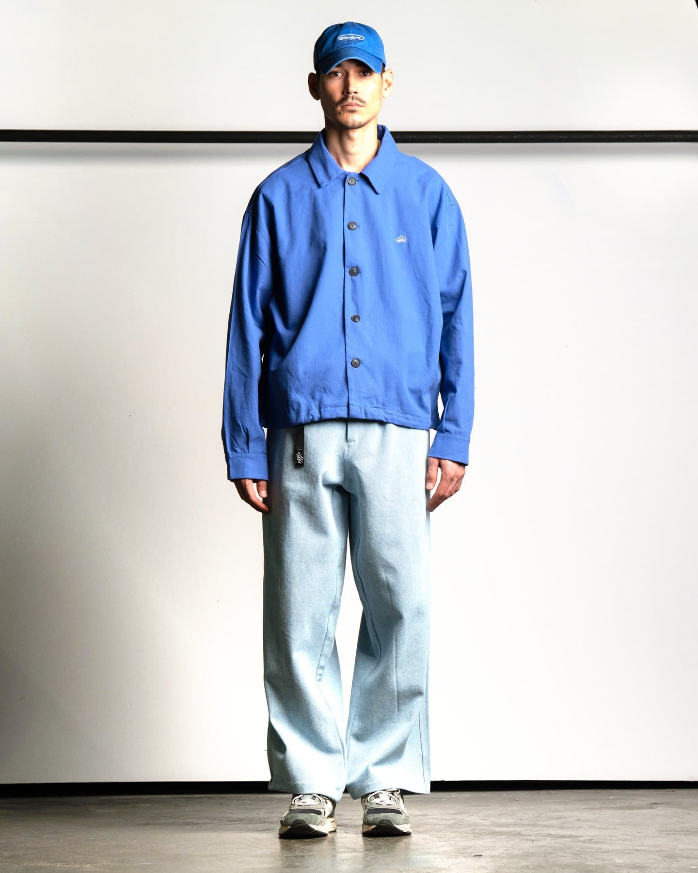 Cobalt Coach Jacket — On model