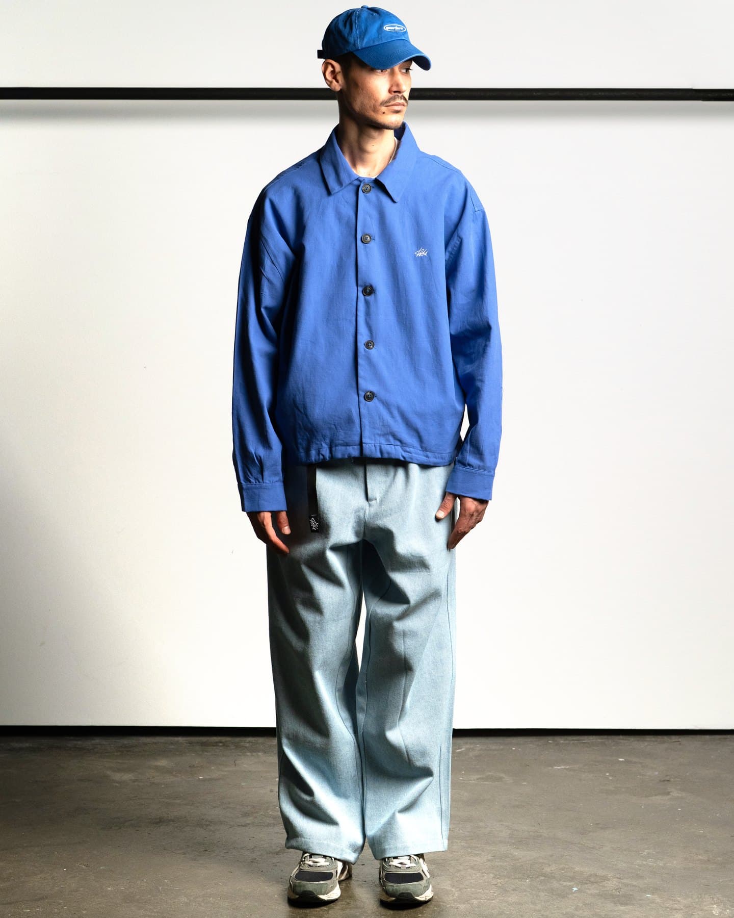 Cobalt Coach Jacket — On model