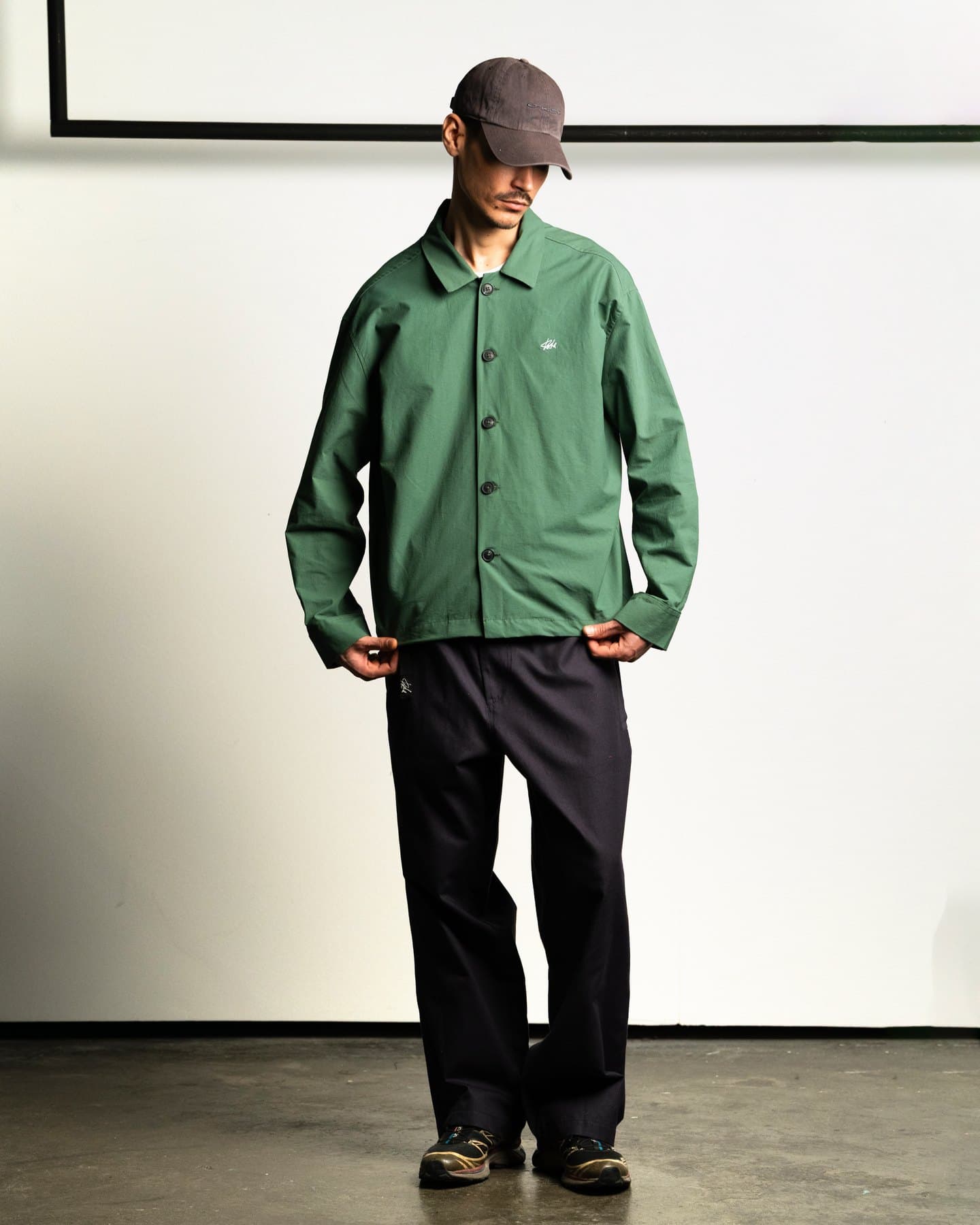 Sage Coach Jacket — On model