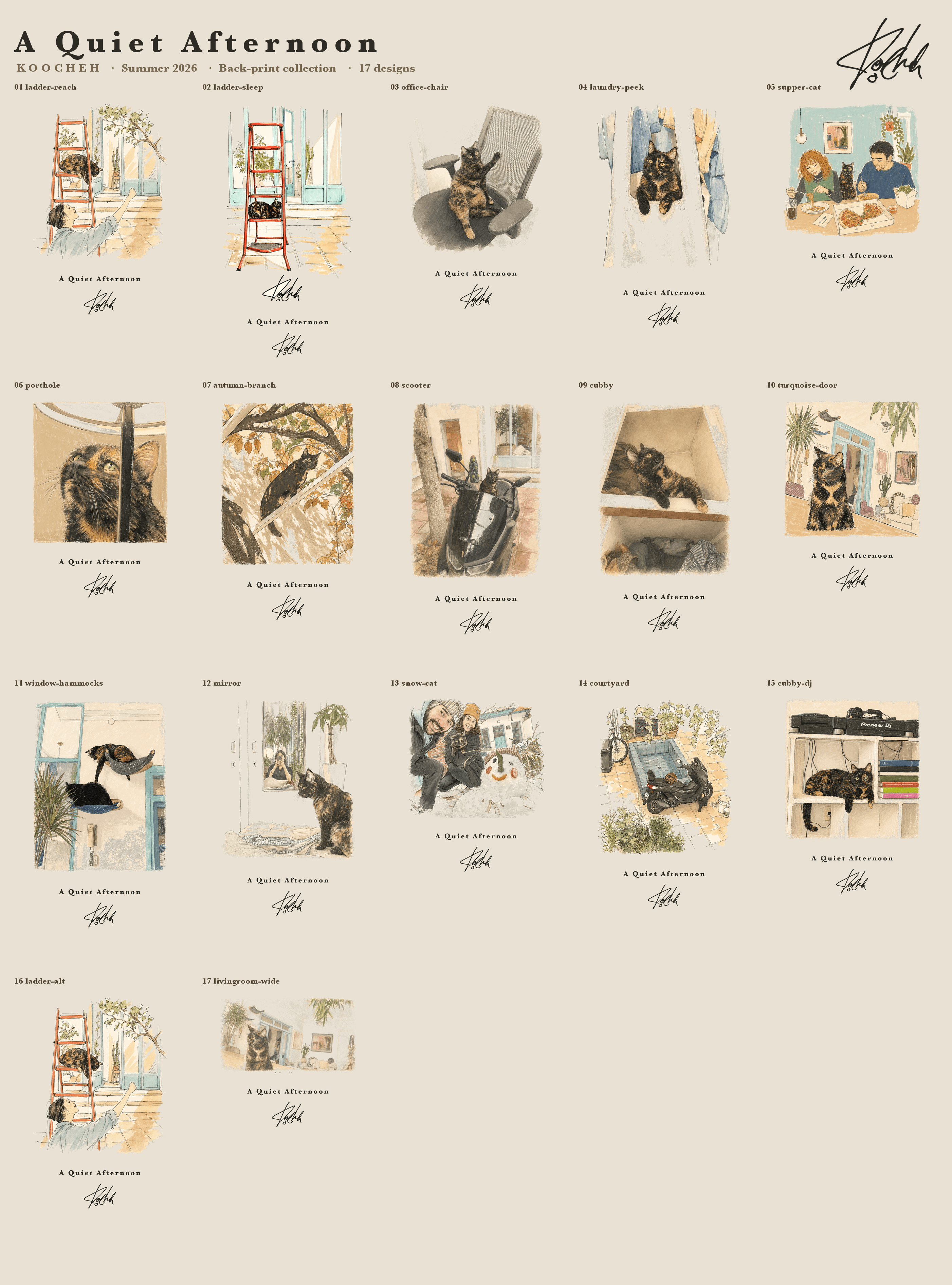 A Quiet Afternoon — full collection sheet